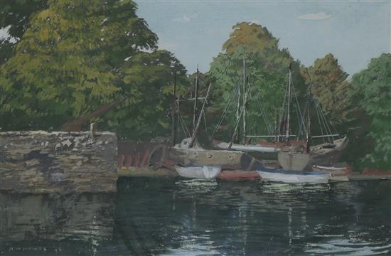 M.W. Hawes River and boatyard 37 x 56cm